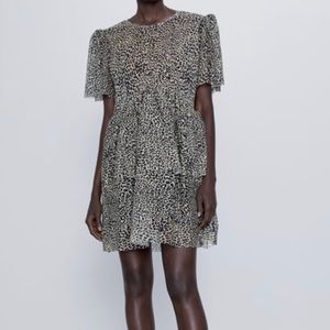 Animal print tulle dress